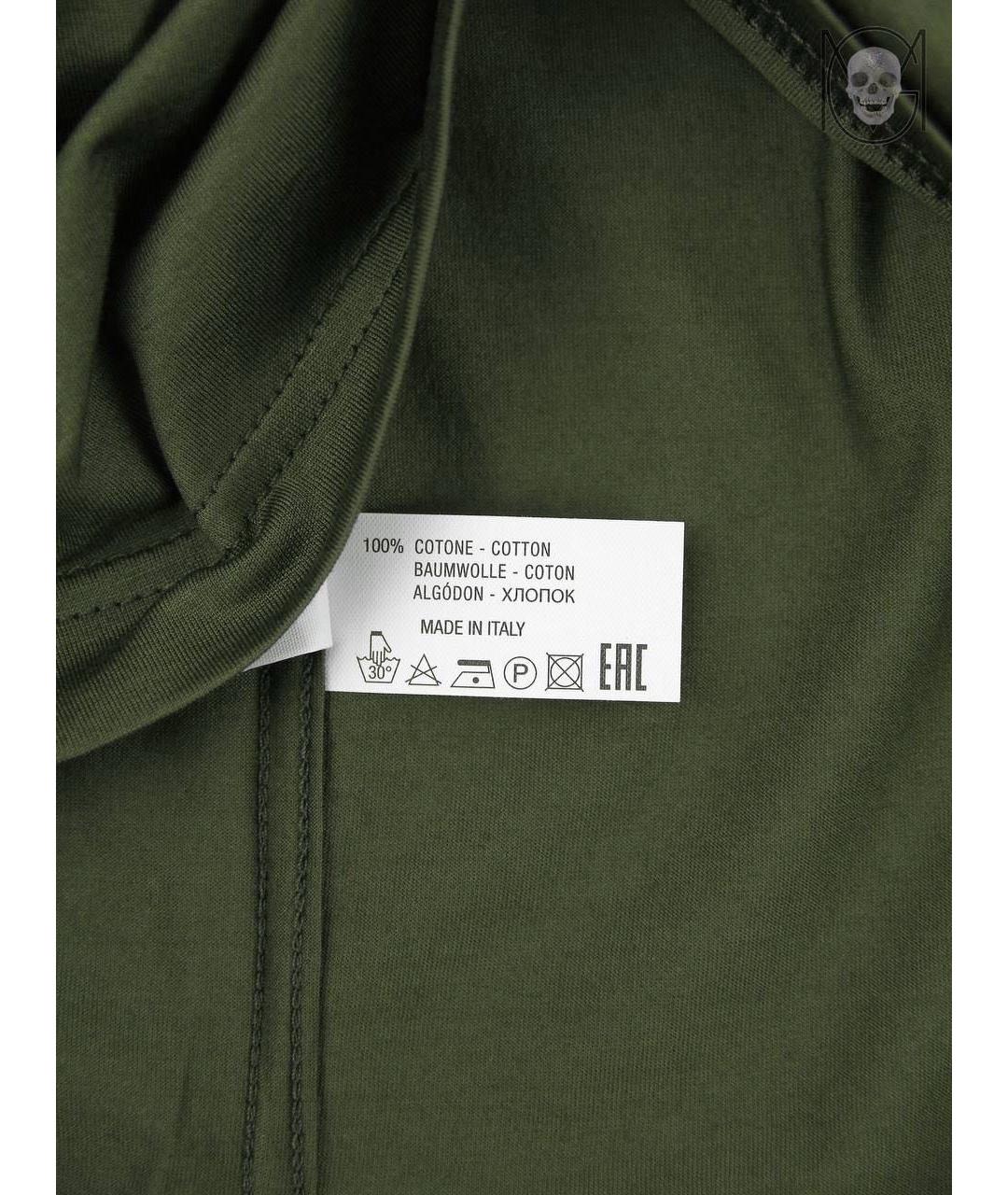 KITON Хаки хлопковая футболка, фото 4