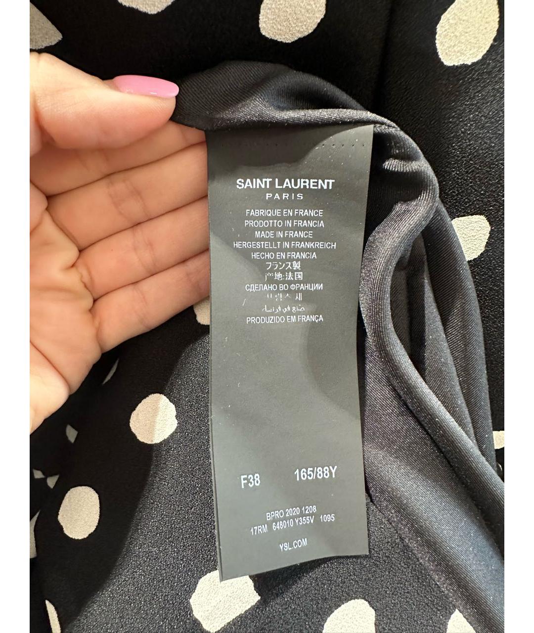 SAINT LAURENT Черное вискозное коктейльное платье, фото 3