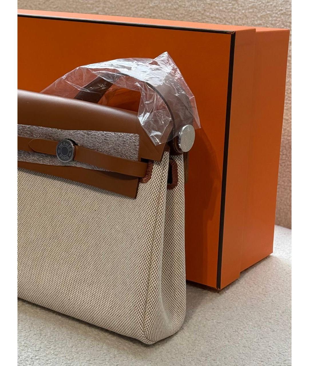 HERMES Бежевая кожаная сумка через плечо, фото 2