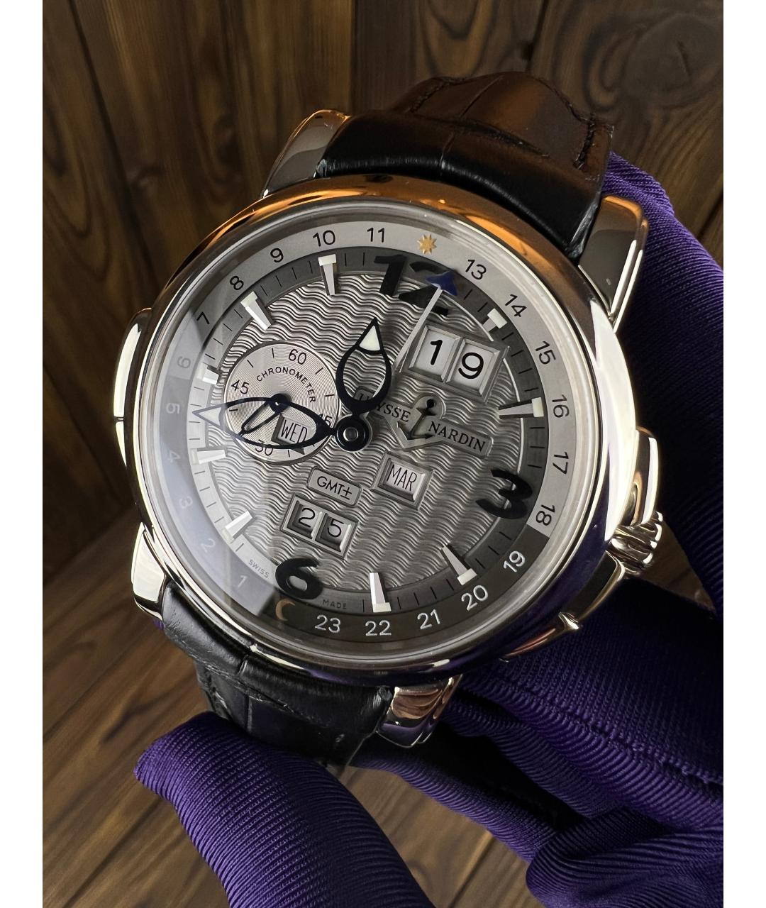 Ulysse Nardin Черные часы из белого золота, фото 2