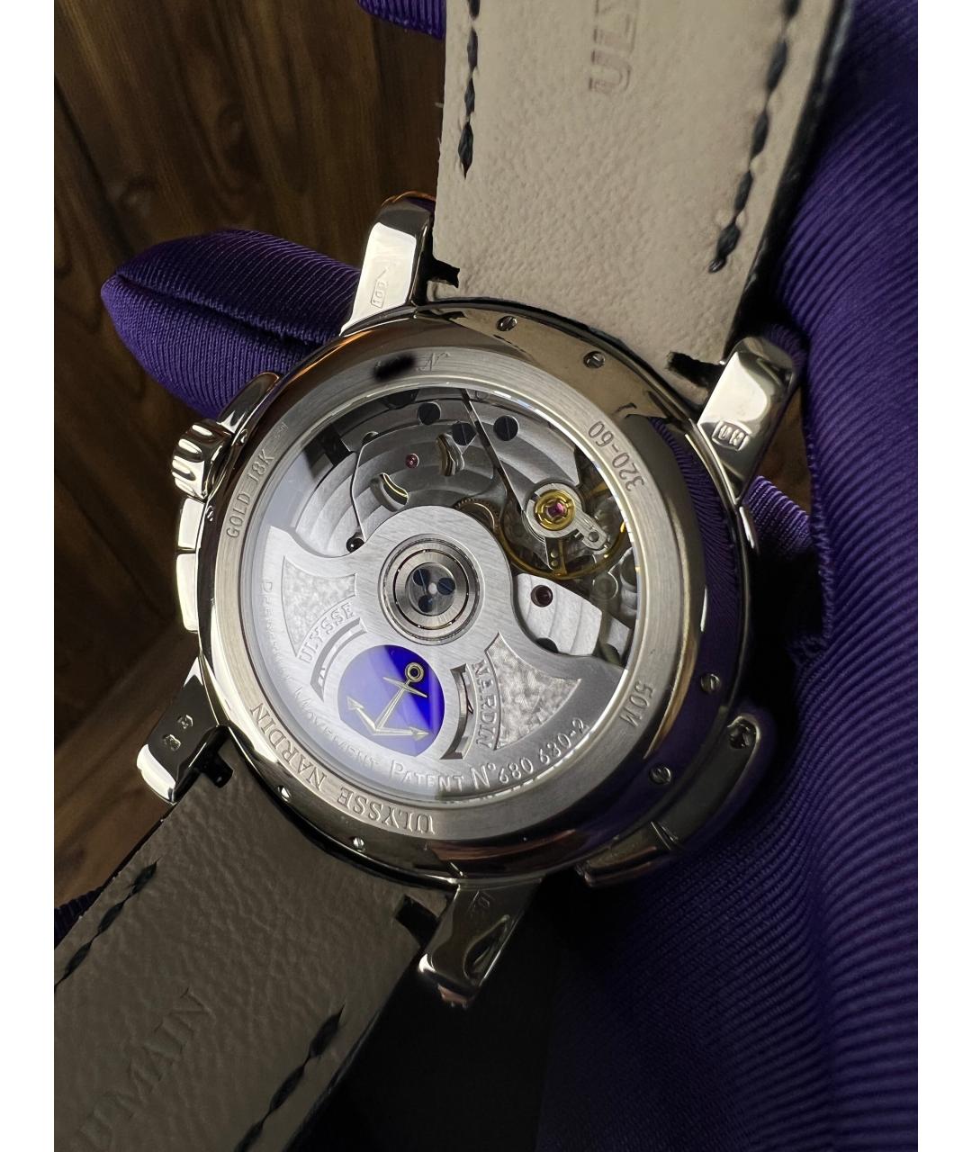 Ulysse Nardin Черные часы из белого золота, фото 5