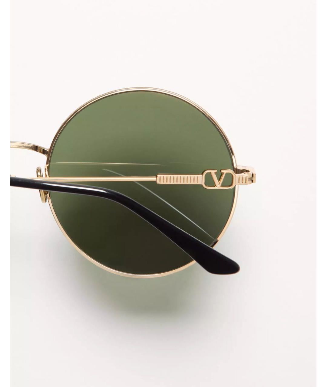 VALENTINO Золотые металлические солнцезащитные очки, фото 3
