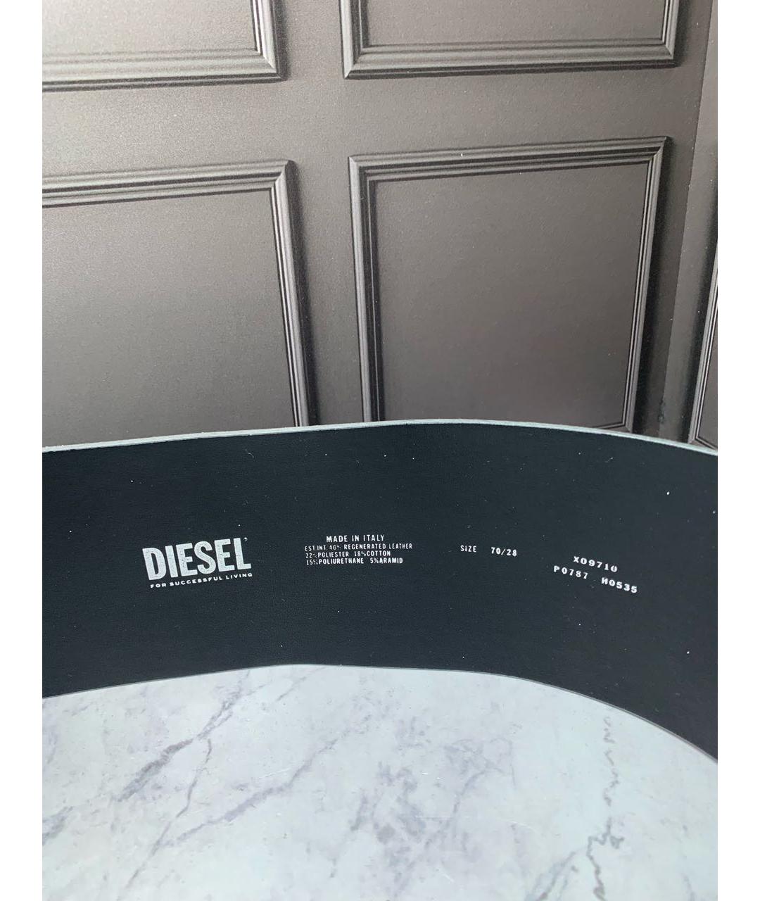 DIESEL Серебрянный кожаный ремень, фото 7