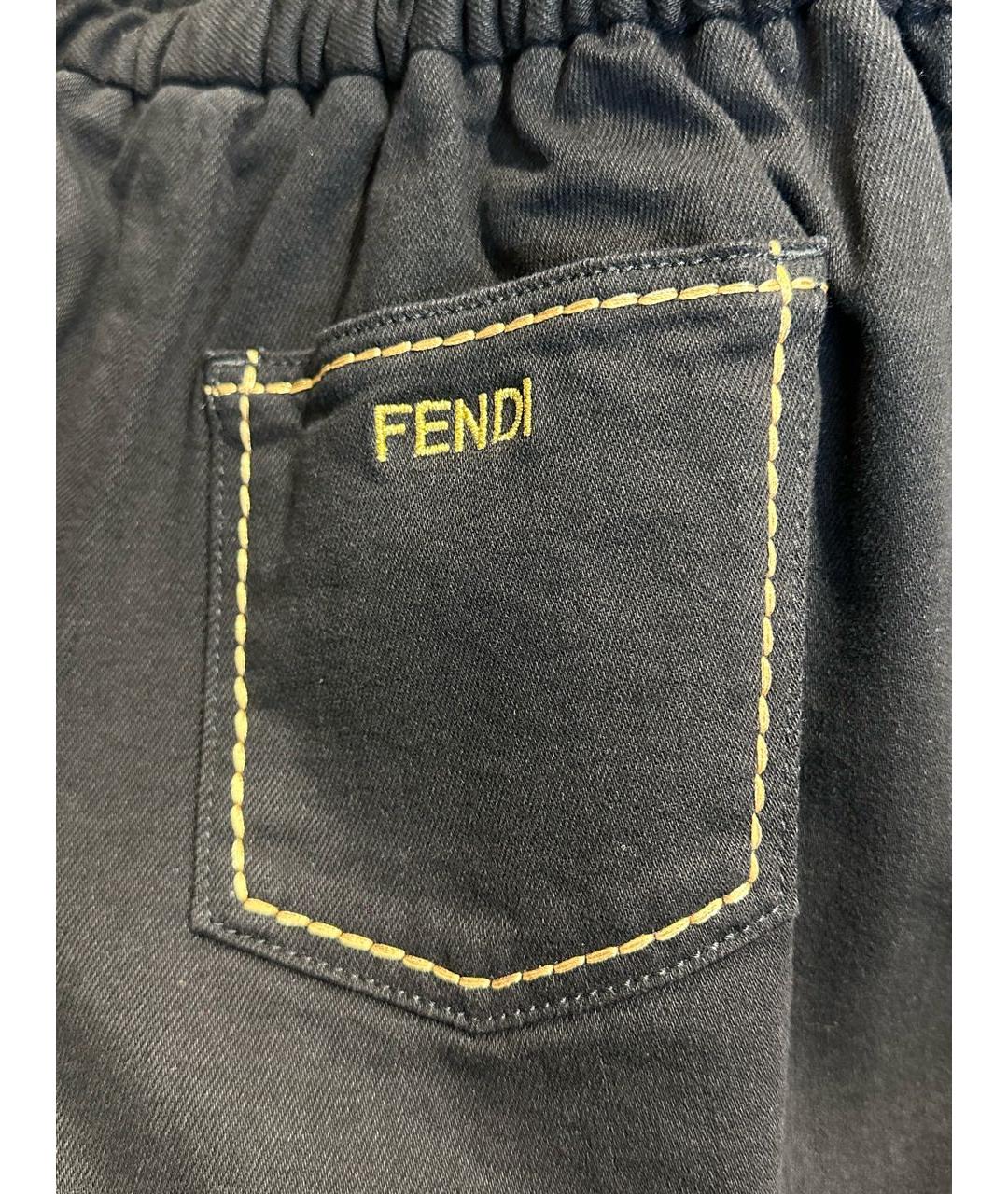 FENDI Черные хлопковые шорты, фото 3