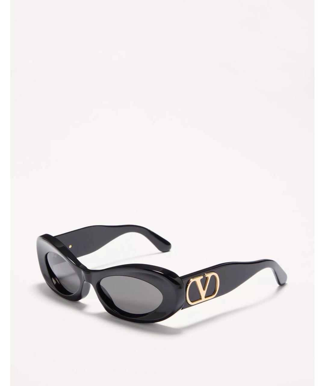 VALENTINO Черные пластиковые солнцезащитные очки, фото 2
