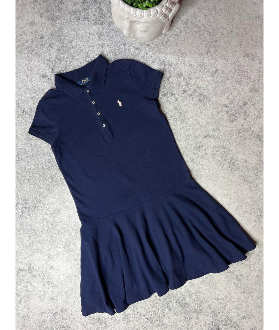 RALPH LAUREN Темно-синее хлопковое платье, фото 6