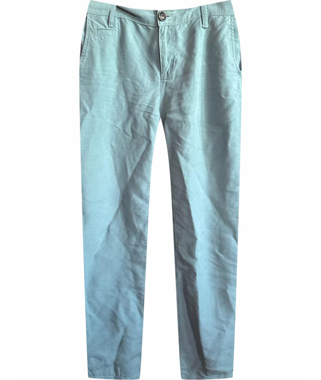 ARMANI EXCHANGE Зеленые льняные прямые брюки, фото 1