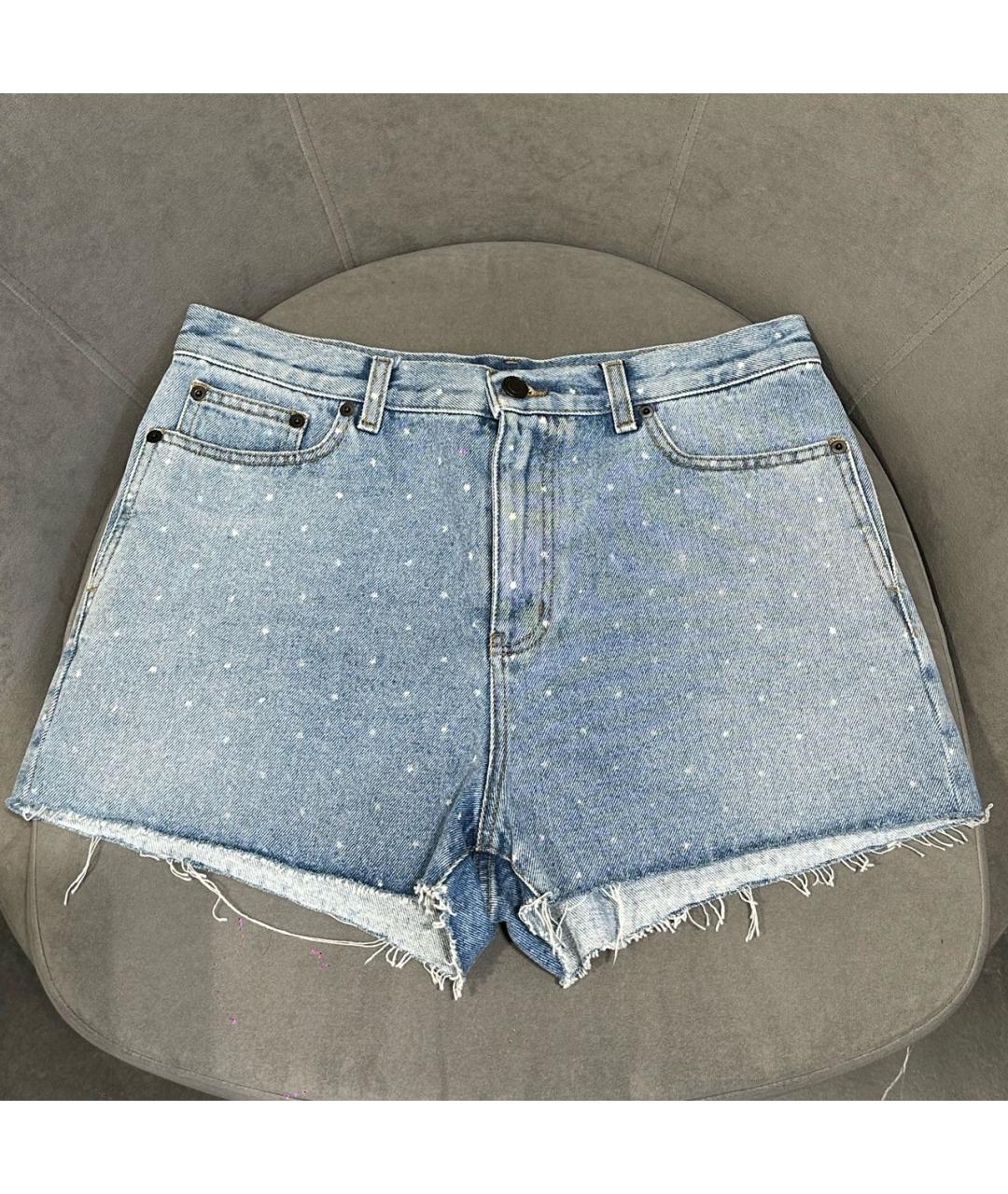 SAINT LAURENT Синие хлопковые шорты, фото 7