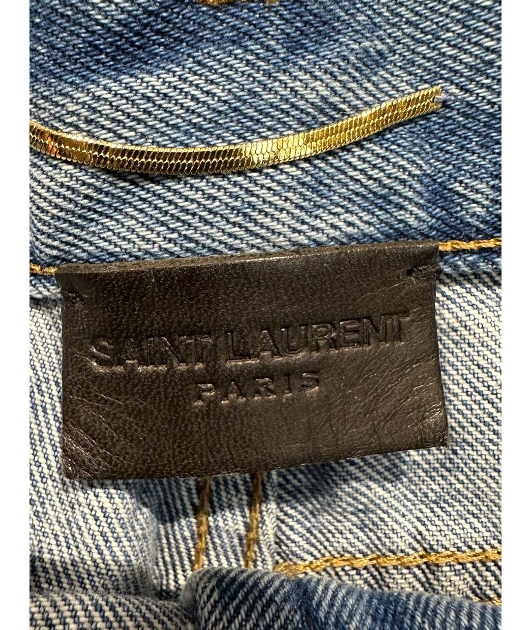 SAINT LAURENT Синие хлопковые шорты, фото 3