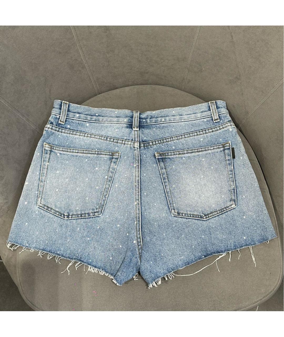 SAINT LAURENT Синие хлопковые шорты, фото 2