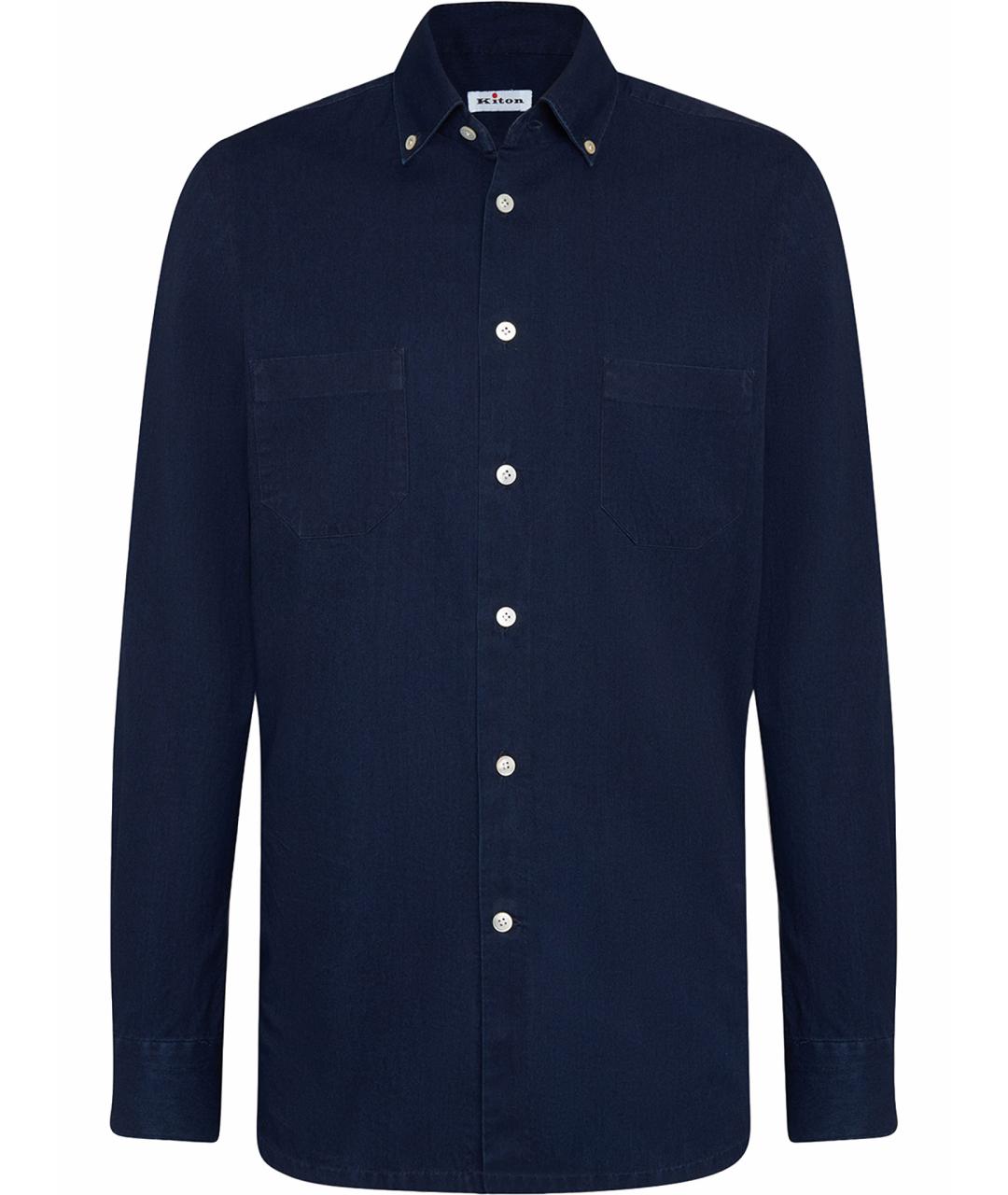 KITON Синяя хлопковая кэжуал рубашка, фото 1