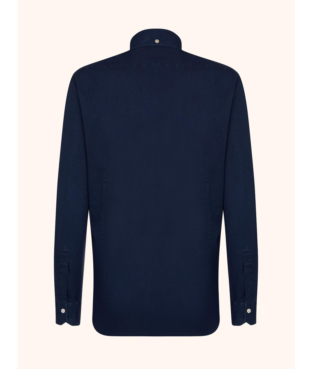 KITON Синяя хлопковая кэжуал рубашка, фото 2