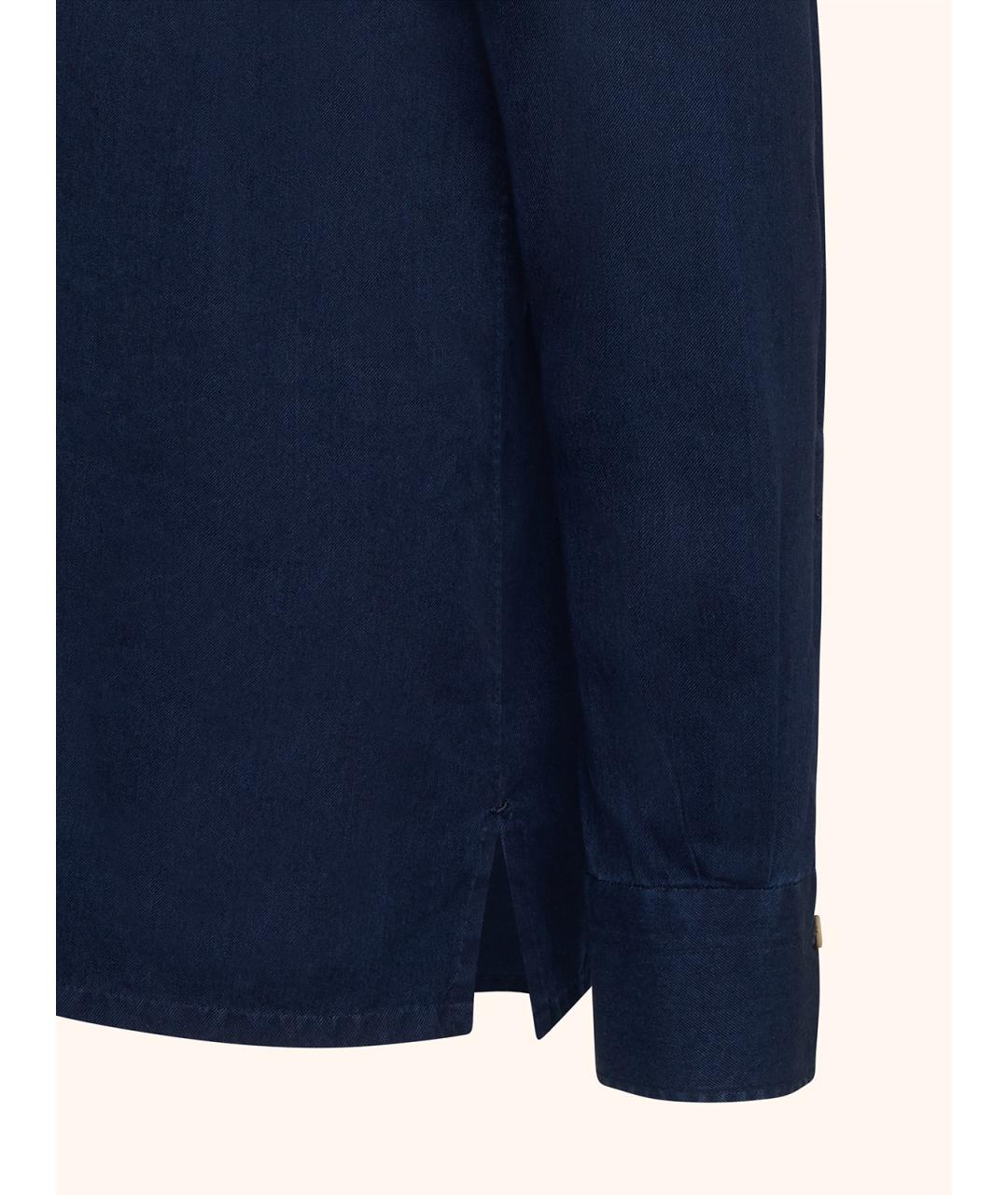 KITON Синяя хлопковая кэжуал рубашка, фото 3