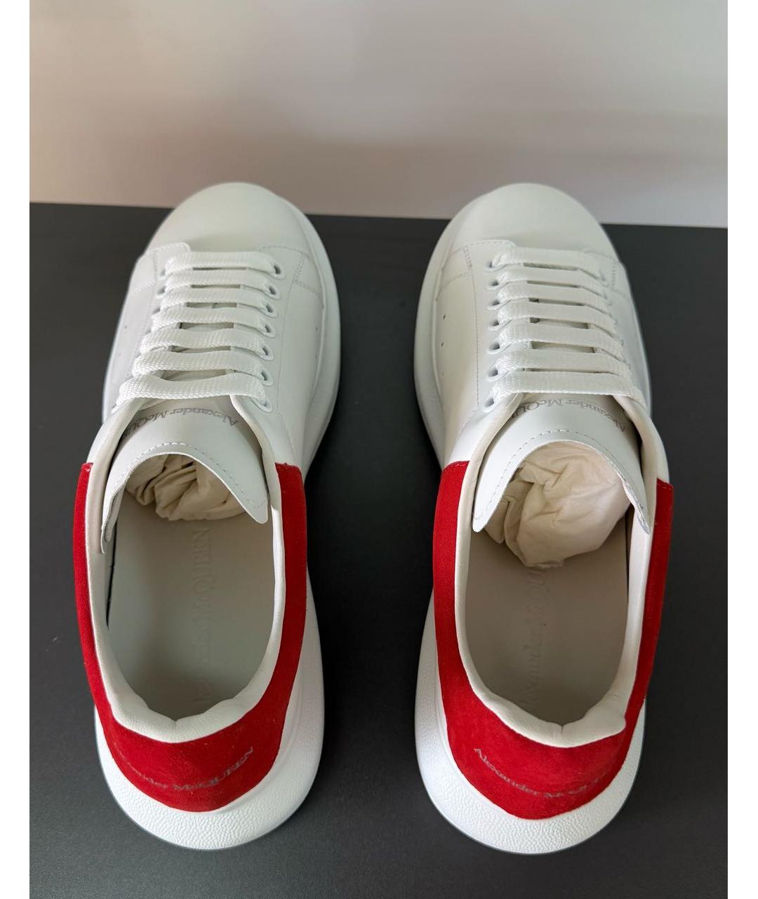 ALEXANDER MCQUEEN Белые кожаные низкие кроссовки / кеды, фото 4