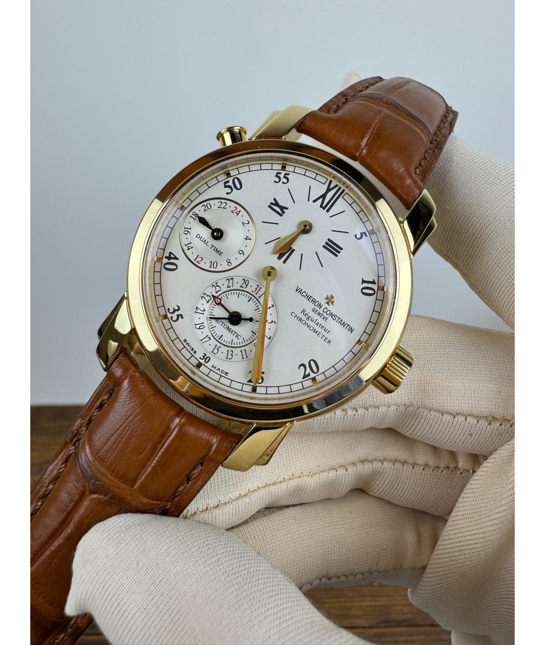 VACHERON CONSTANTIN Коричневые часы из желтого золота, фото 2