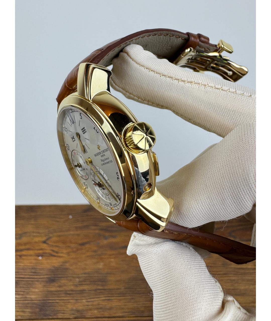 VACHERON CONSTANTIN Коричневые часы из желтого золота, фото 4