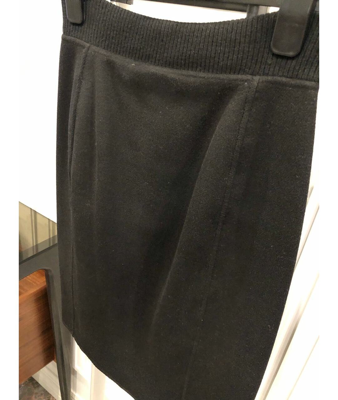 NINA RICCI Черная шерстяная юбка миди, фото 3