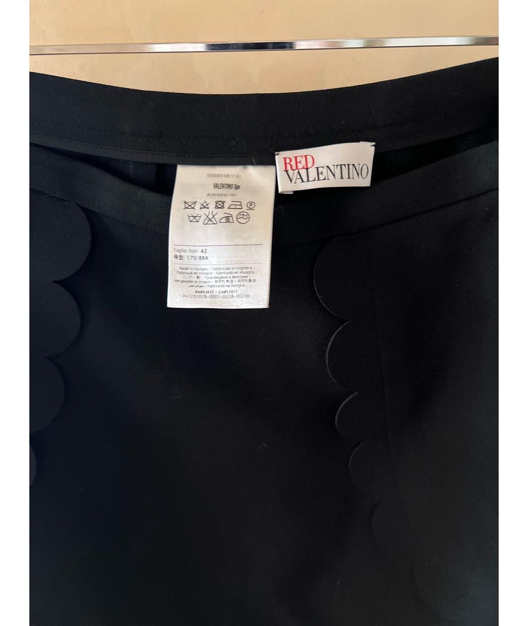 RED VALENTINO Черная вискозная юбка миди, фото 3