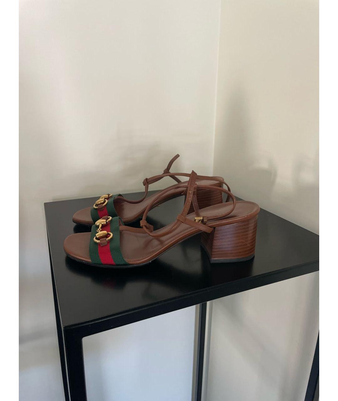 GUCCI Мульти текстильные босоножки, фото 5