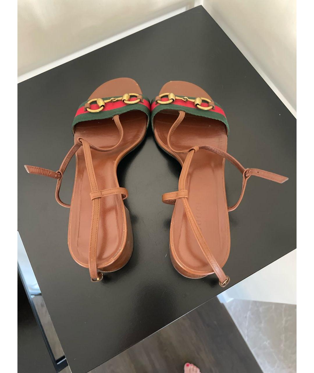 GUCCI Мульти текстильные босоножки, фото 3