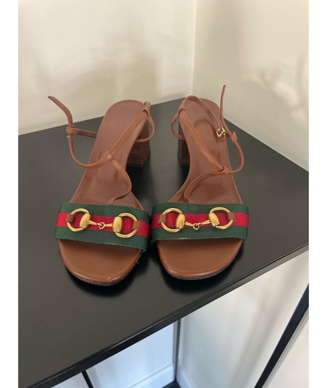 GUCCI Мульти текстильные босоножки, фото 2