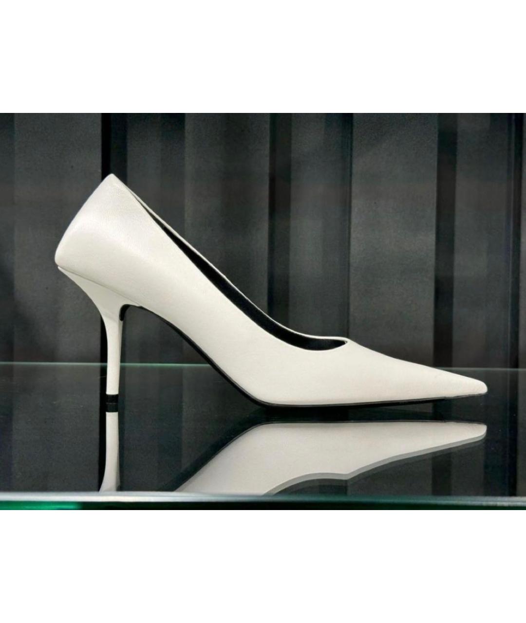 BALENCIAGA Белые кожаные туфли, фото 5