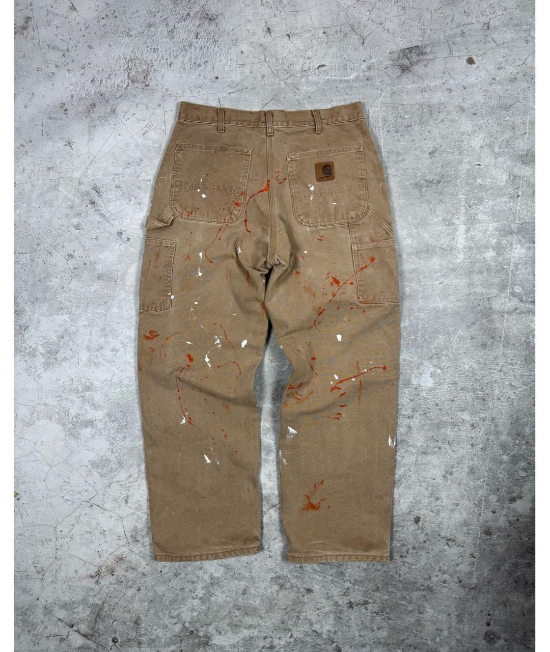 CARHARTT Бежевые хлопковые прямые джинсы, фото 9