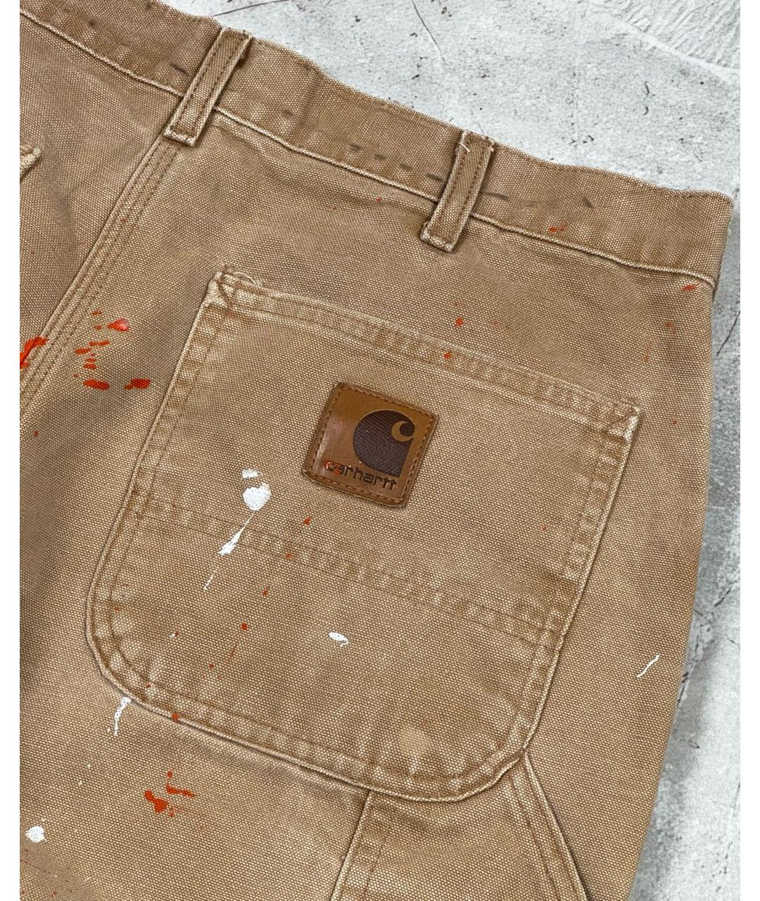 CARHARTT Бежевые хлопковые прямые джинсы, фото 6