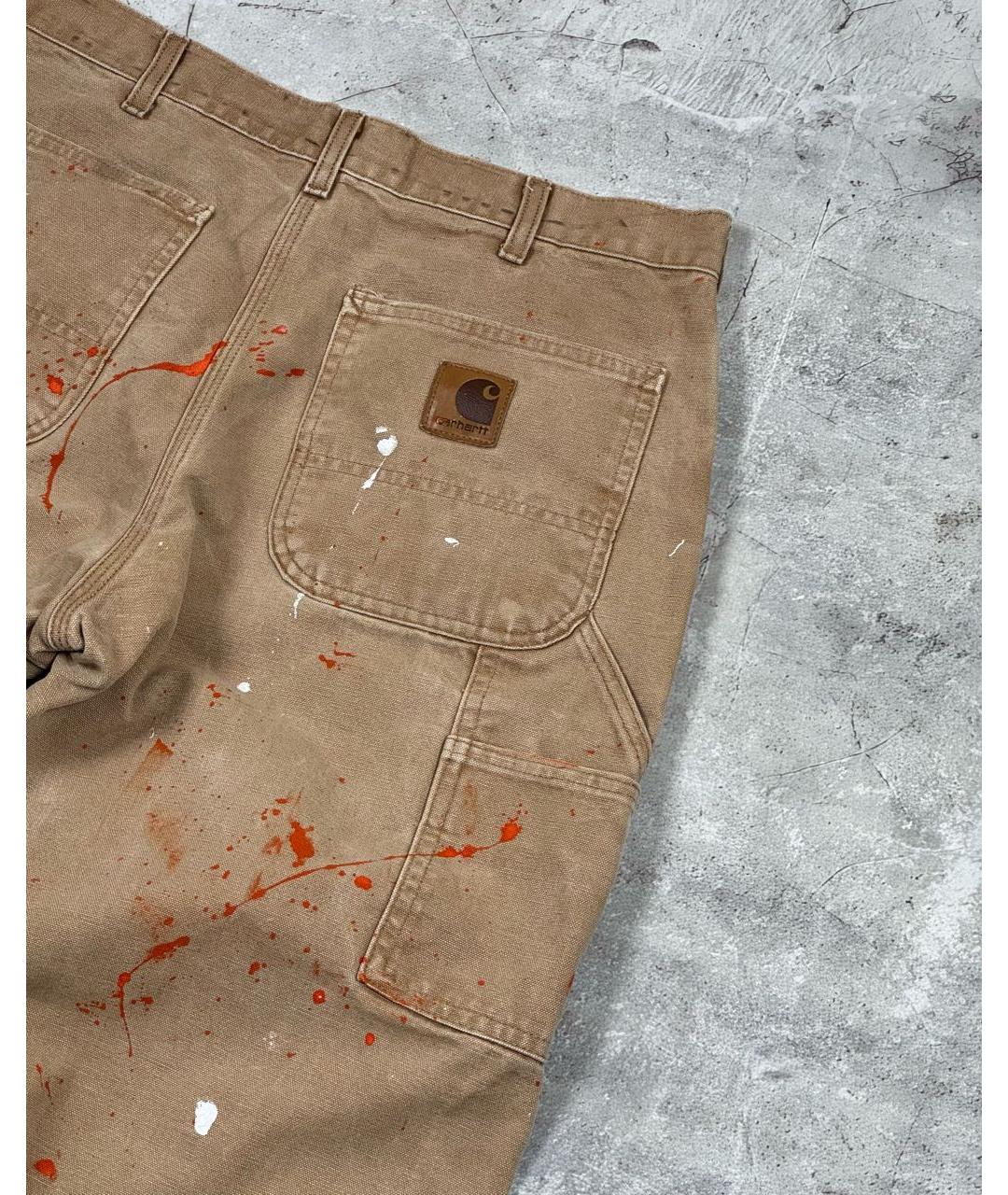 CARHARTT Бежевые хлопковые прямые джинсы, фото 4
