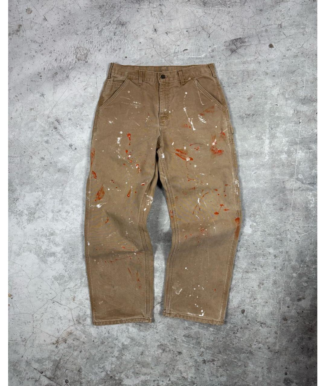 CARHARTT Бежевые хлопковые прямые джинсы, фото 2