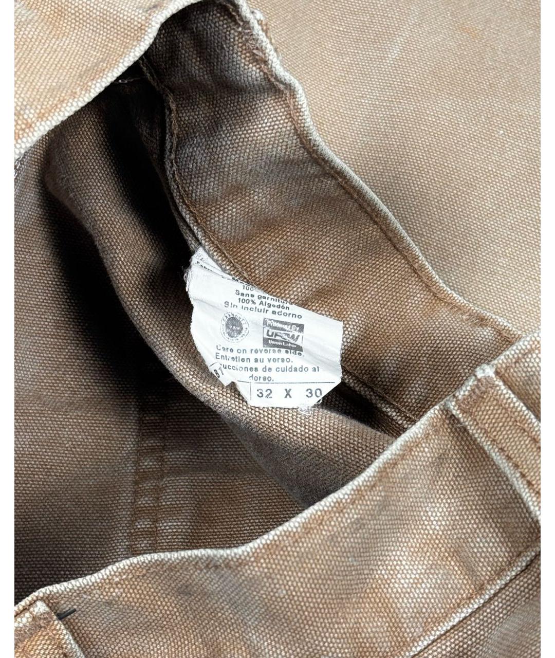 CARHARTT Бежевые хлопковые прямые джинсы, фото 7