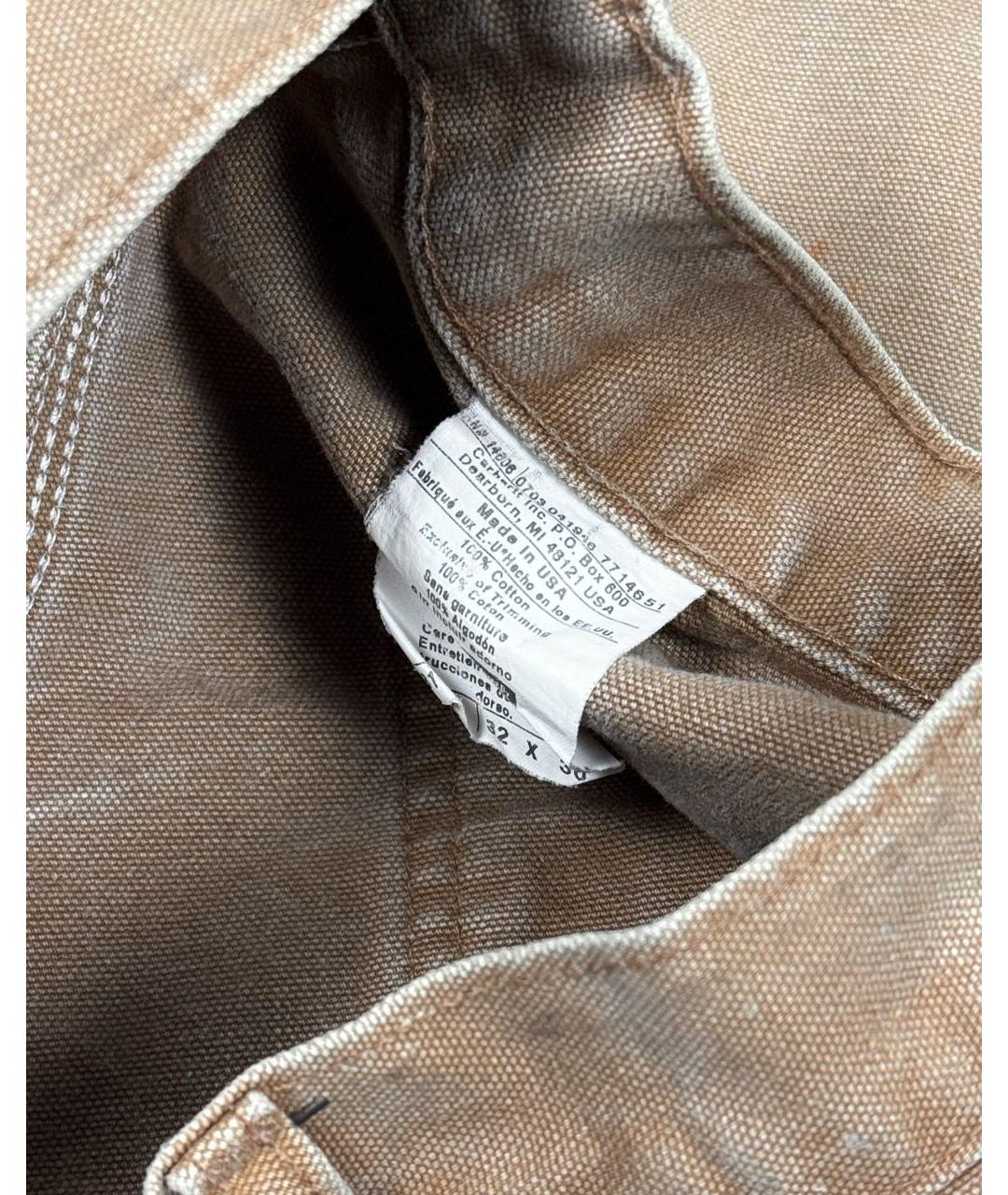 CARHARTT Бежевые хлопковые прямые джинсы, фото 8