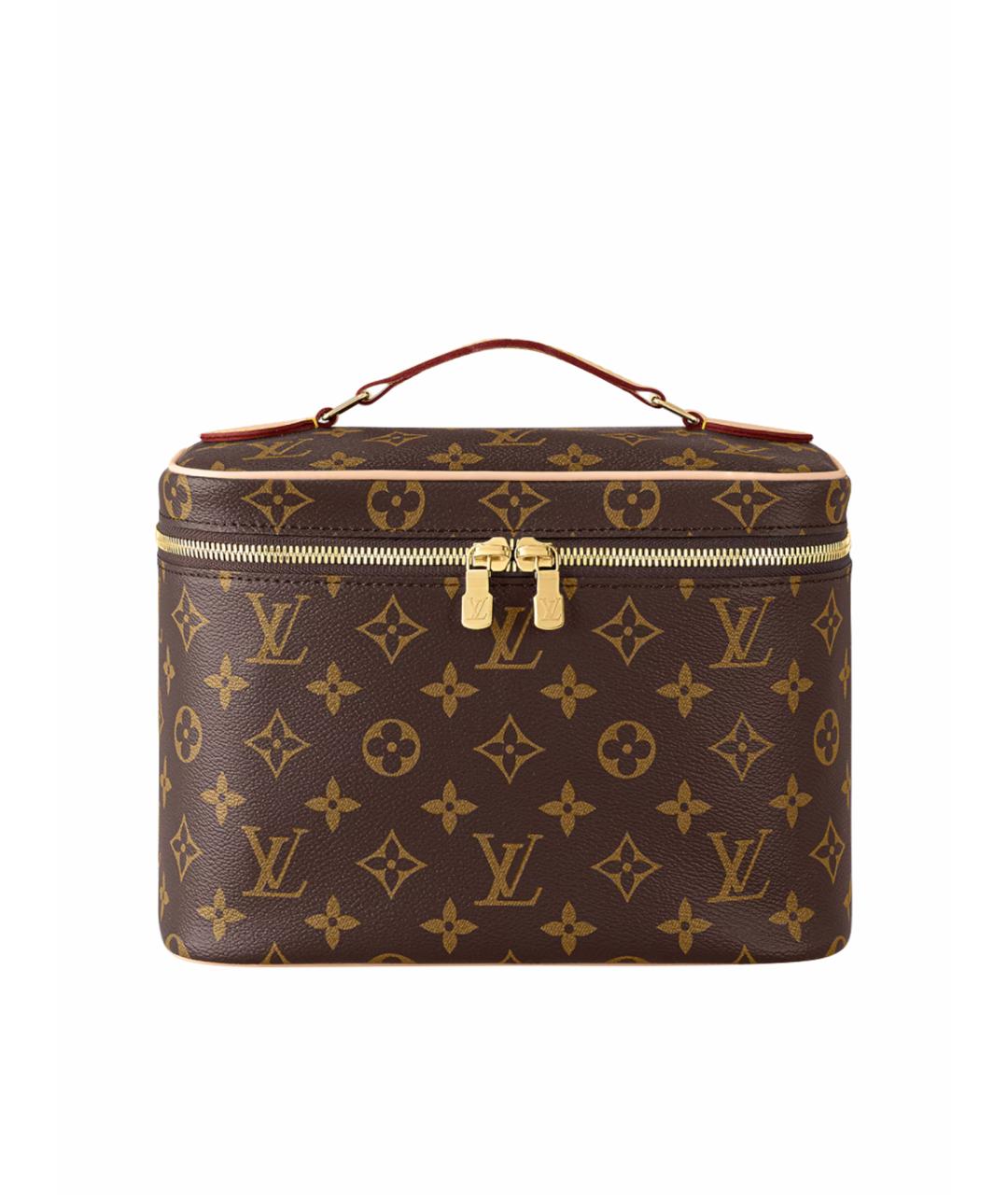 LOUIS VUITTON Коричневая кожаная косметичка, фото 1