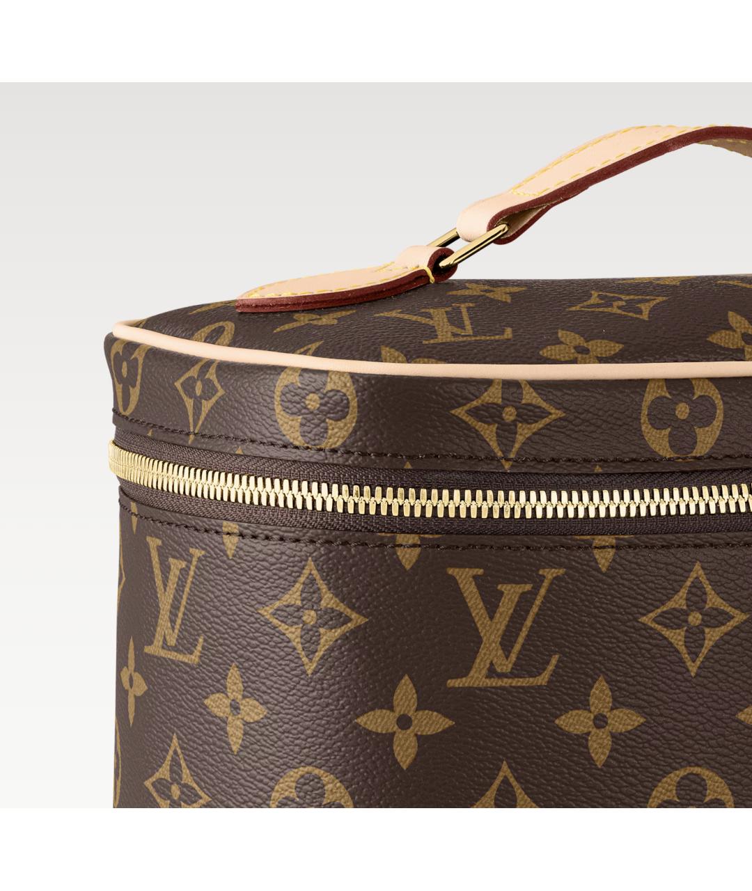 LOUIS VUITTON Коричневая кожаная косметичка, фото 2
