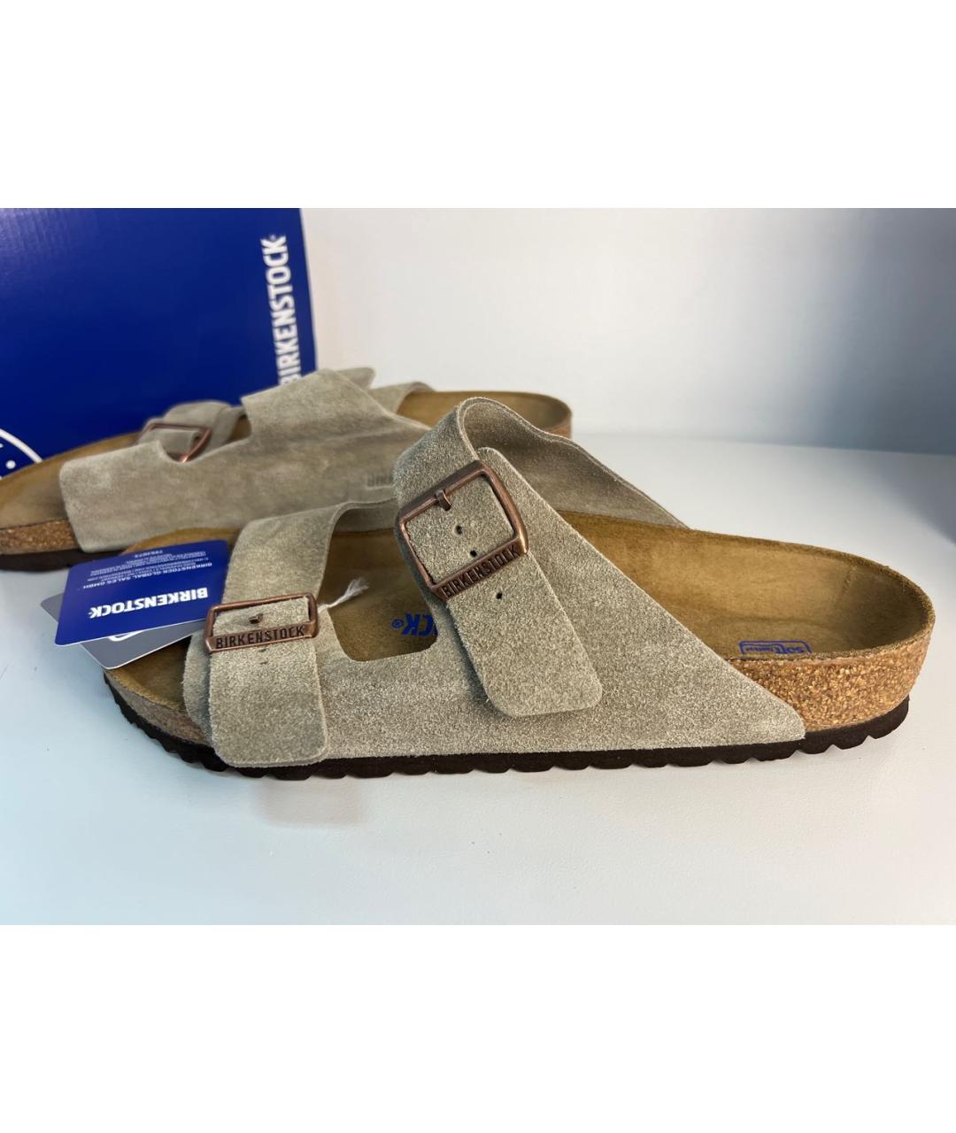 BIRKENSTOCK Бежевые замшевые сандалии, фото 2