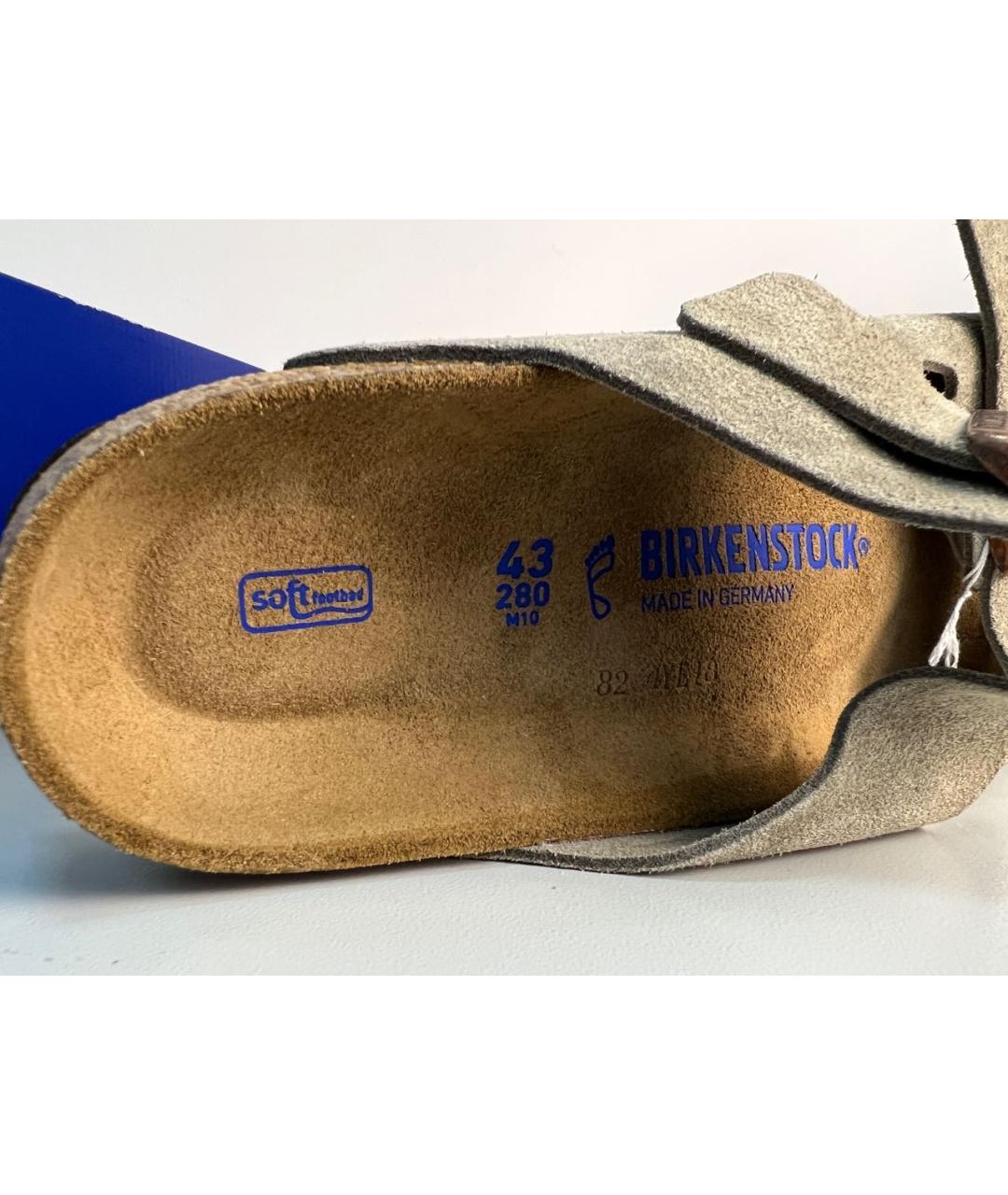 BIRKENSTOCK Бежевые замшевые сандалии, фото 5