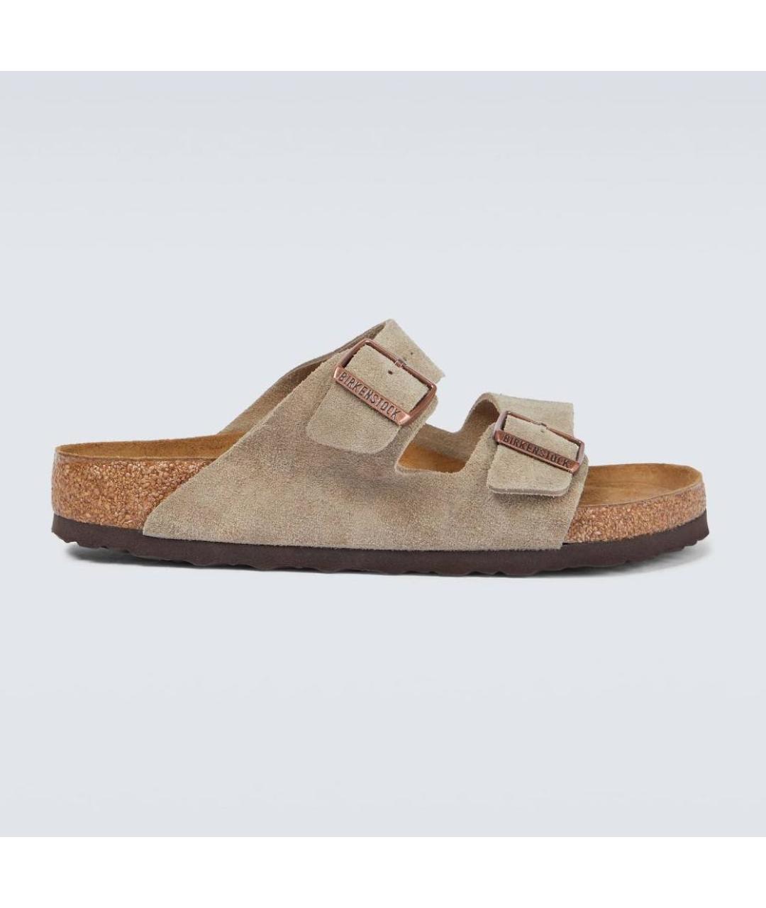 BIRKENSTOCK Бежевые замшевые сандалии, фото 6