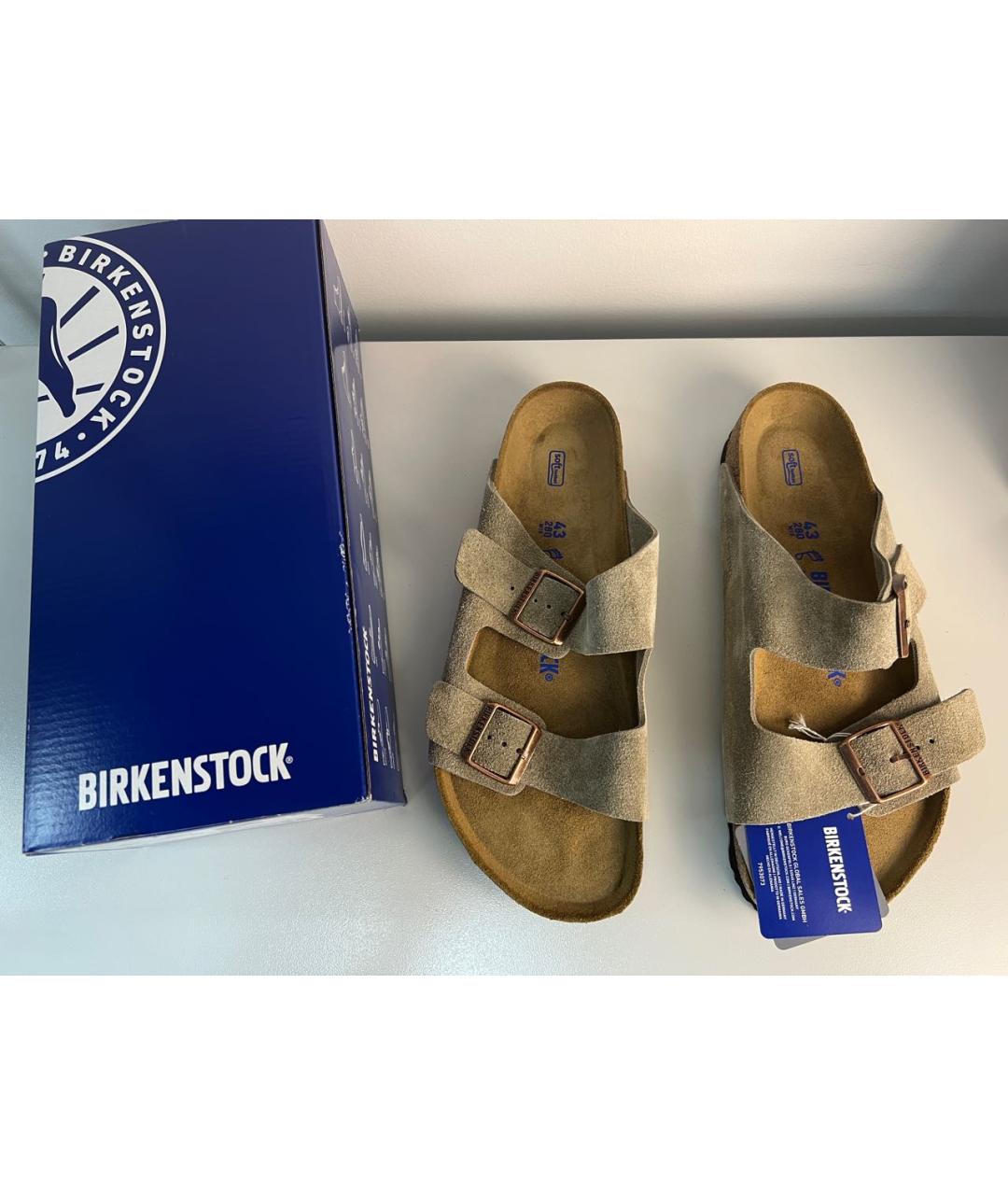 BIRKENSTOCK Бежевые замшевые сандалии, фото 3