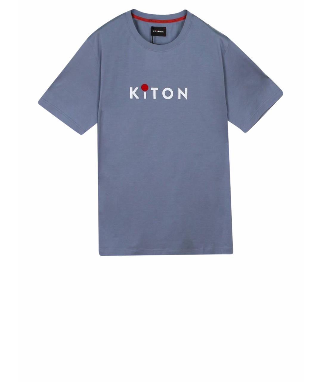 KITON Синяя хлопковая футболка, фото 1