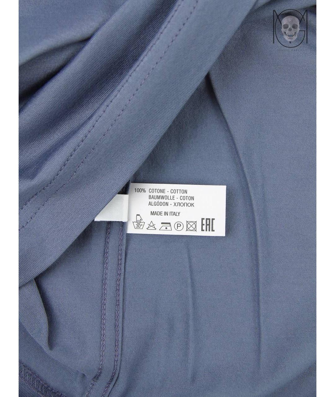 KITON Синяя хлопковая футболка, фото 4