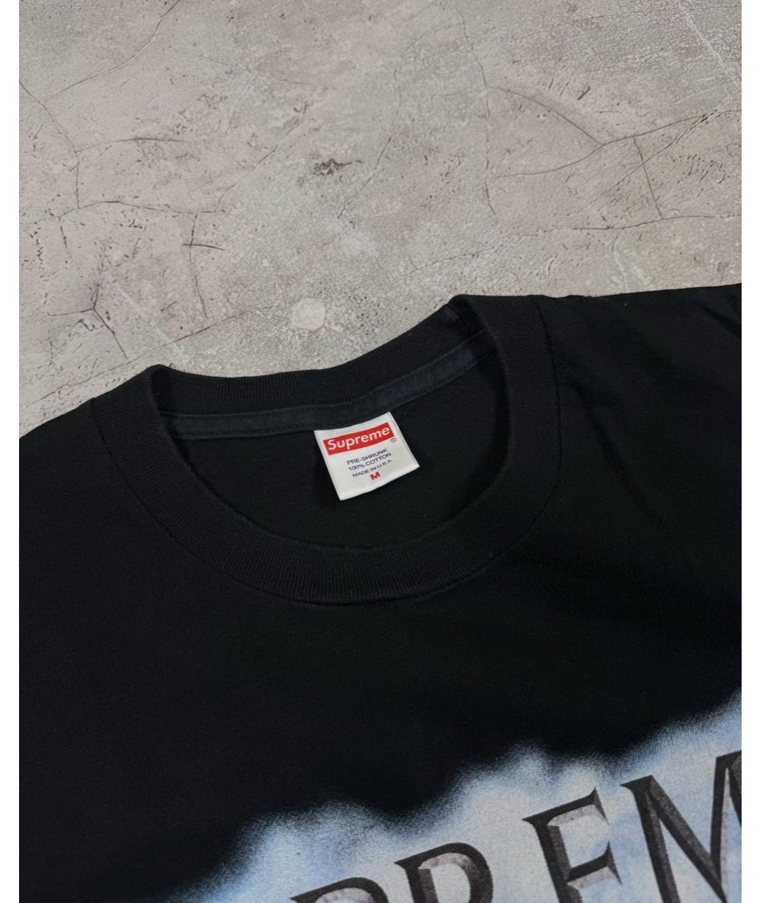 SUPREME Черная хлопковая футболка, фото 5