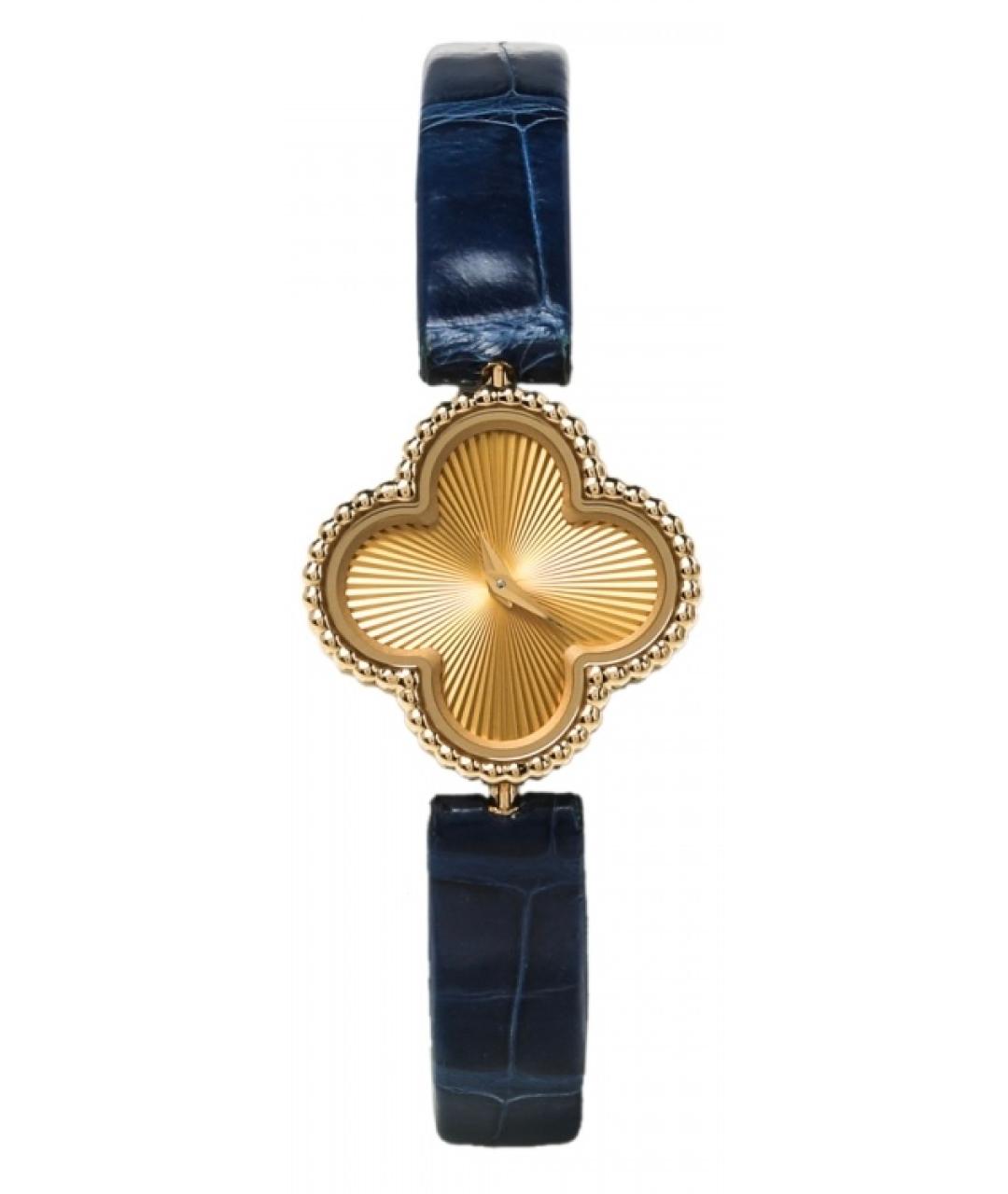 VAN CLEEF & ARPELS Темно-синие часы из желтого золота, фото 1