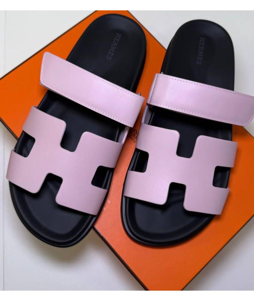 HERMES Кожаные шлепанцы, фото 3