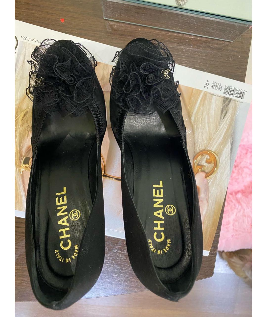 CHANEL Черные кожаные туфли, фото 3