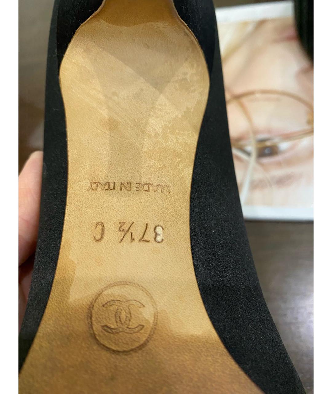 CHANEL Черные кожаные туфли, фото 5