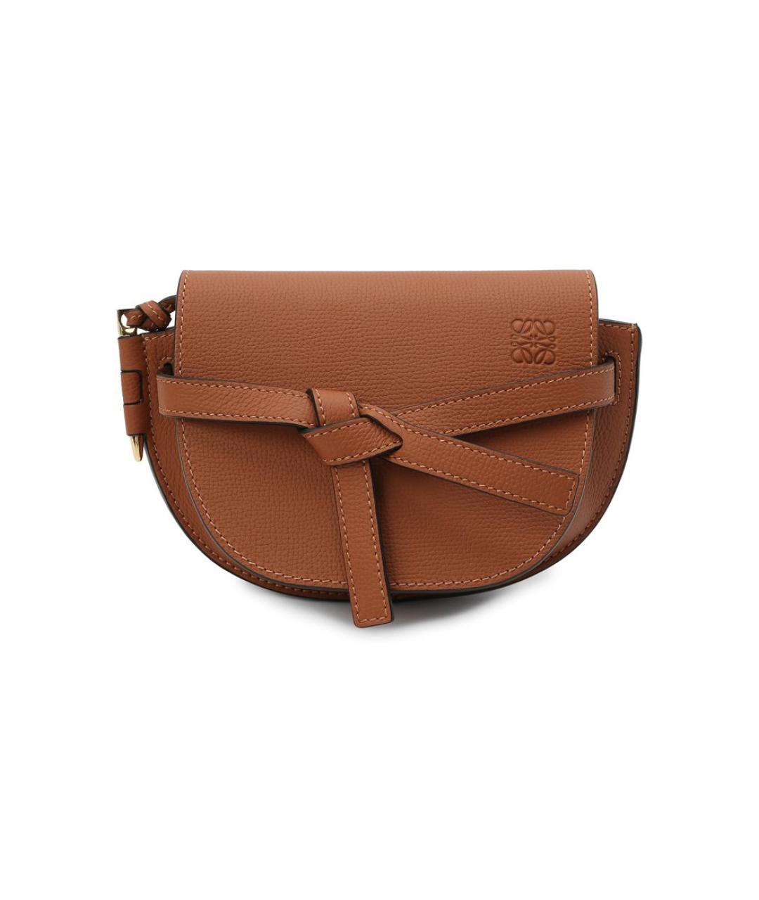 LOEWE Коричневая кожаная сумка через плечо, фото 3