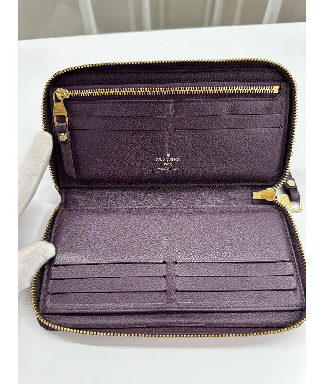 LOUIS VUITTON Фиолетовый кожаный кошелек, фото 3