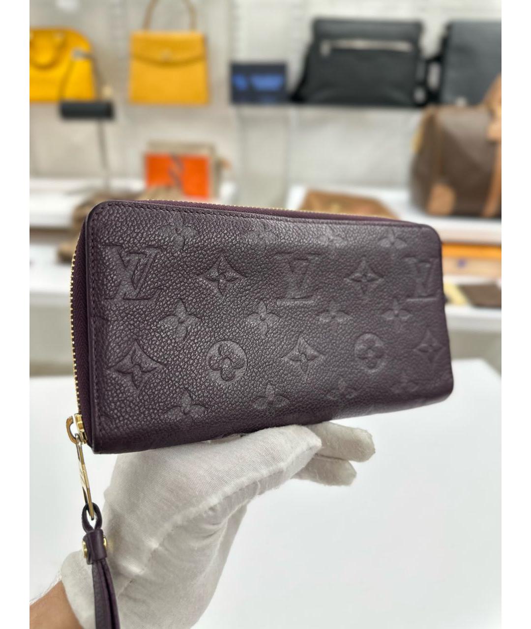 LOUIS VUITTON Фиолетовый кожаный кошелек, фото 2