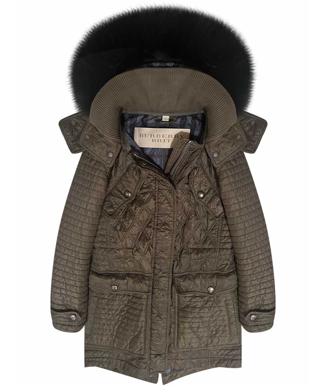 BURBERRY Хаки полиэстеровая парка, фото 1