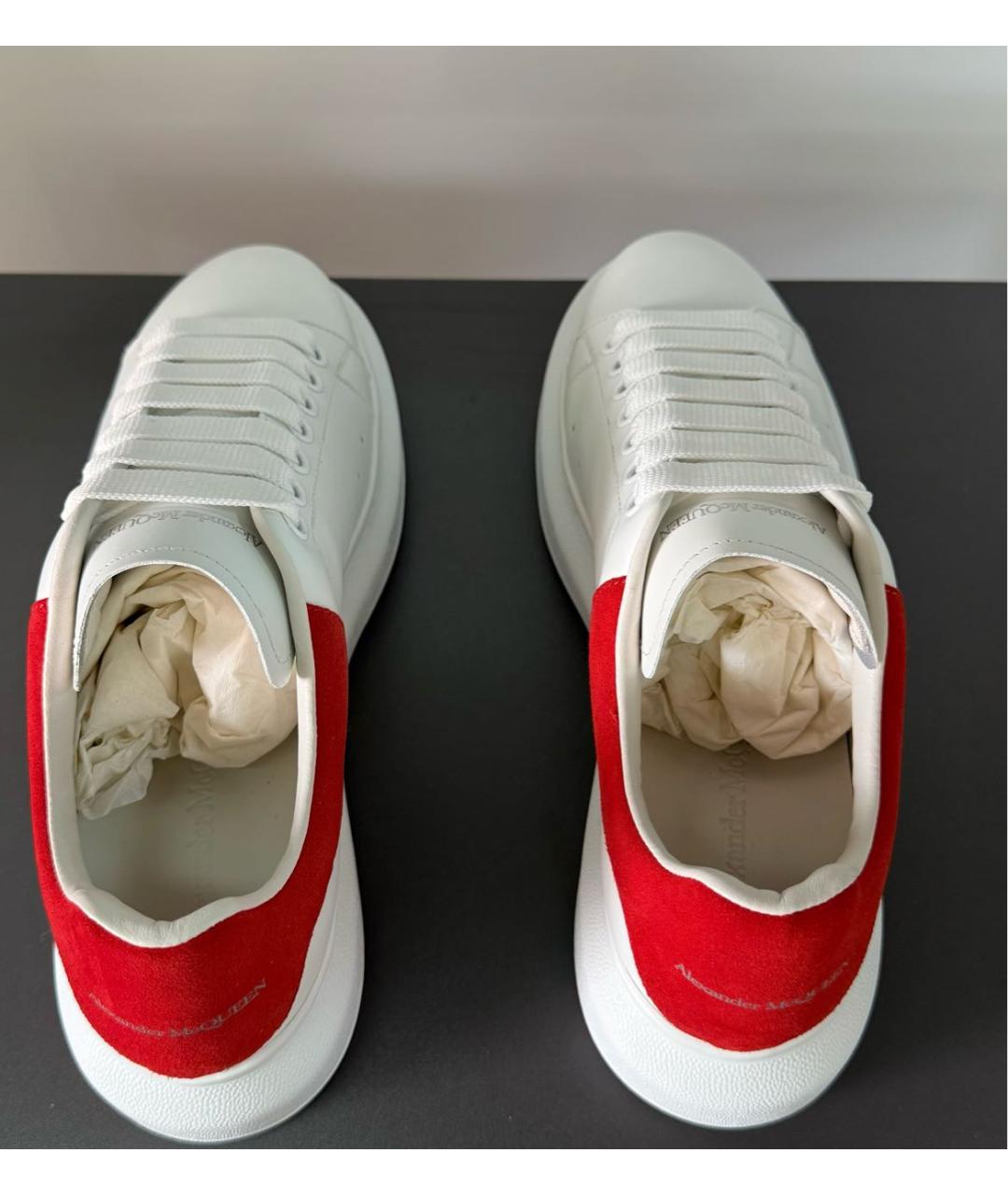 ALEXANDER MCQUEEN Белые кожаные кеды, фото 4